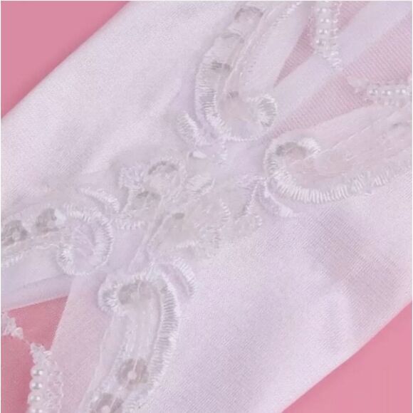 Pearl lace Bridal glove Wedding Prom Party Costume - Picture 5 of 6
